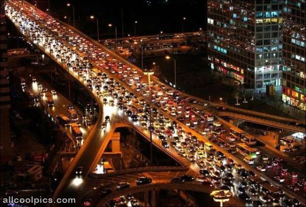 Nighttime Traffic Jam