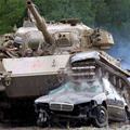Cool Tank Crushes Car